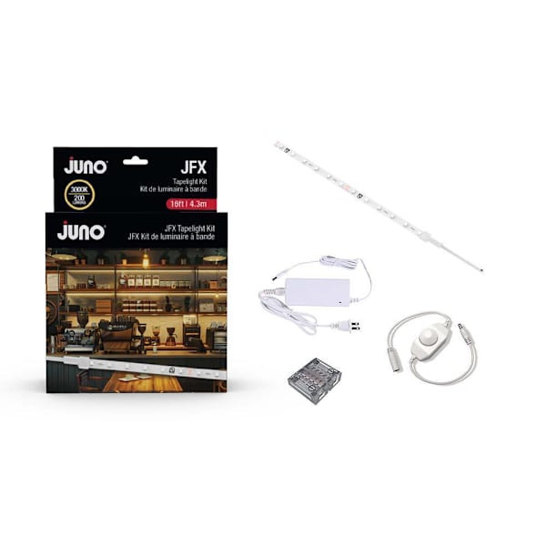 Juno Jfx 16' LED Tapelight Starter Kit, Plug-In, Damp Location, 3000k