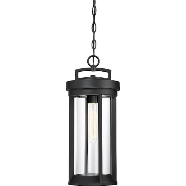 Satco Huron 1 Light Hanging Lantern With Clear Glass, Medium Base, Aged Bronze