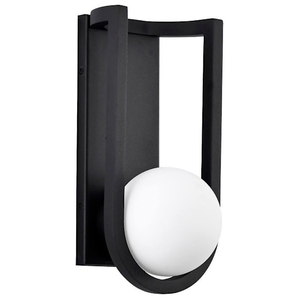 SATCO Cradle 12" LED Medium Wall Lantern With White Opal Glass, Matte Black