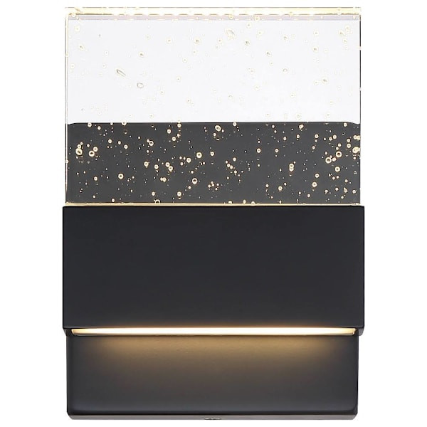 SATCO Ellusion LED Small Wall Sconce With Seeded Glass, 3000k, Matte Black
