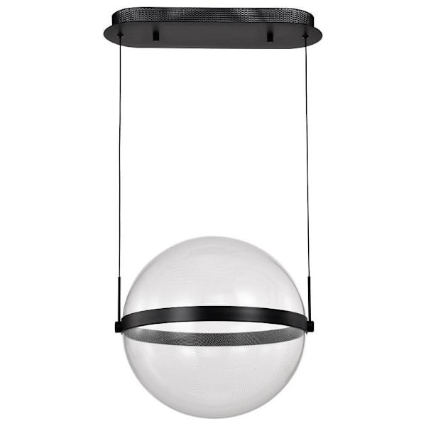 SATCO Arvada 16" LED Round Pendant With Silk Screened Acrylic, Matte Black