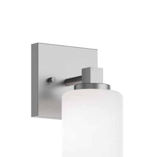 Afx Leo 9" 1-Light Wall Sconce With Frosted Glass, Medium Base, Satin Nickel