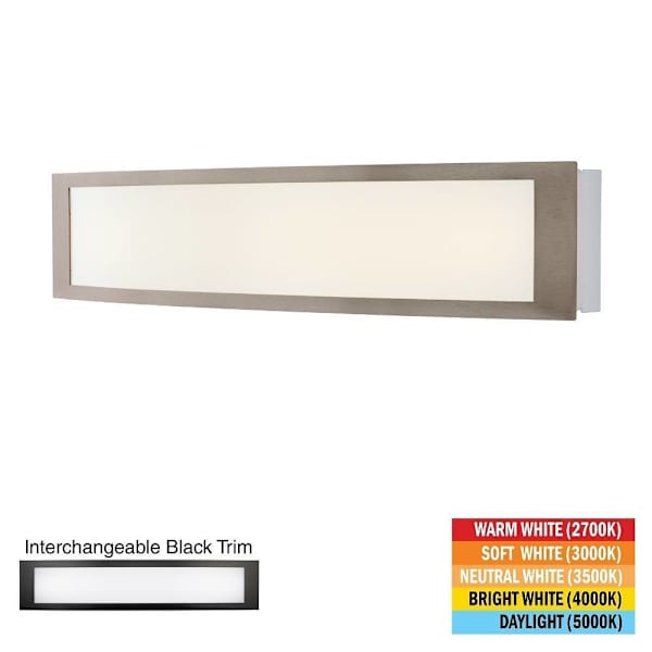 ETI Woodbury 24" 1-Light LED Vanity Fixture, Selectable Cct, Brushed Nickel