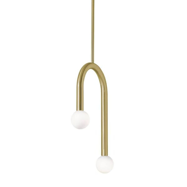 Afx Colette 12" LED Pendant Light Antique Brass 120-277v 27/30/35/40/50k