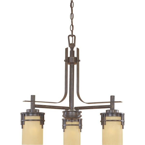 Designers Fountain Mission Ridge 3-Light Hanging Indoor Chandelier (Glass)