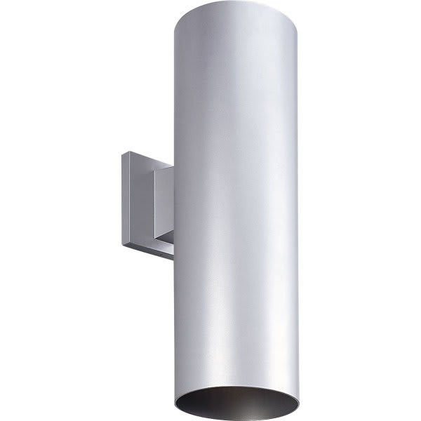 Progress Lighting Led Cylinder Two-Light Metallic Gray Wall Fixture