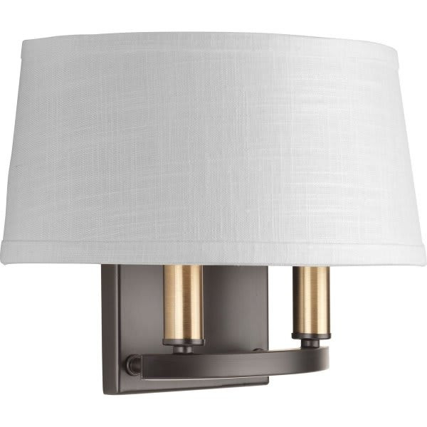 Progress Lighting Cherish 12 In. 2-Light Incandescent Wall Sconce (Antique Bronze)