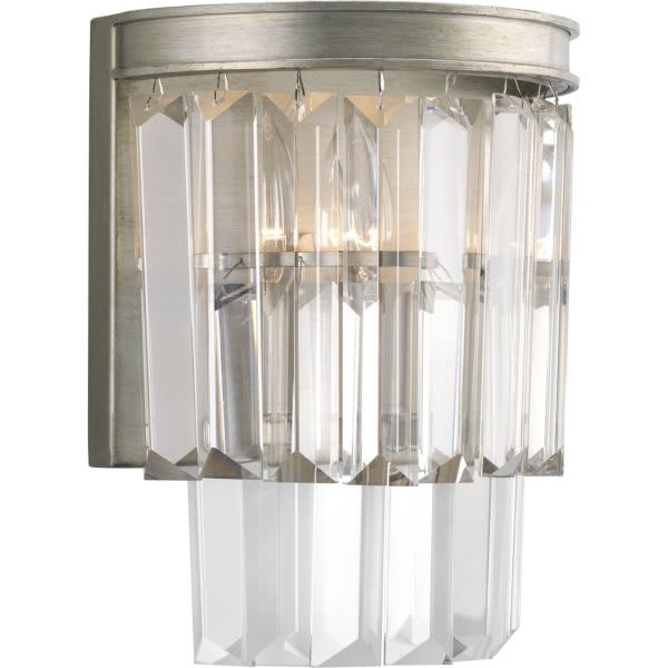 Progress Lighting Glimmer 8 In. 2-Light Incandescent Wall Sconce (Silver Ridge)