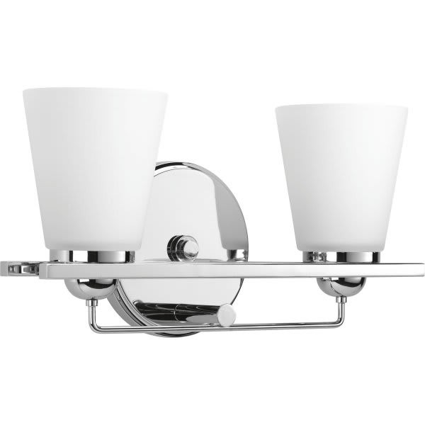 Progress Lighting Flight 16 In. 2-Light Incandescent Bath Vanity Fixture (Polished Chrome)