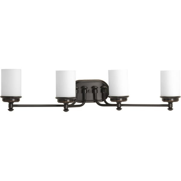 Progress Lighting Glide 34 In. 4-Light Incandescent Bath Vanity Fixture (Bronze)