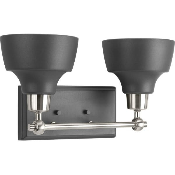 Progress Lighting Bramlett 15.25 In. 2-Light Fluorescent Bath Vanity Fixture (Black)
