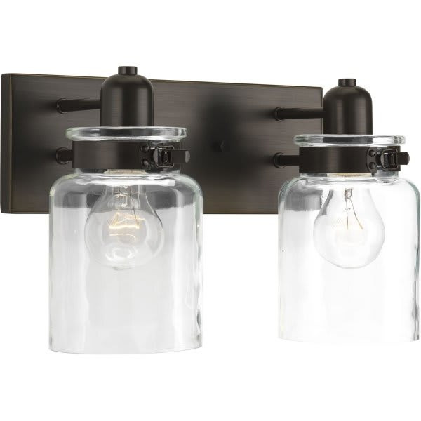 Progress Lighting Calhoun 13 In. 2-Light Incandescent Bath Vanity Fixture (Bronze)