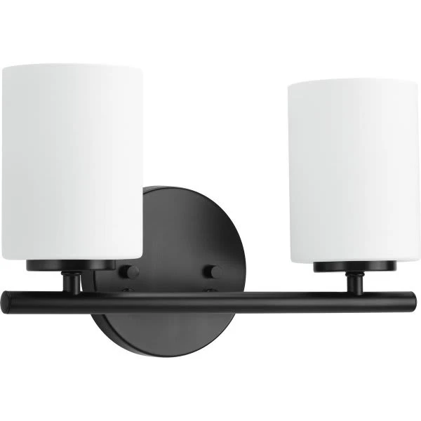 Progress Lighting Replay 13 In. 2-Light Incandescent Bath Vanity Fixture (Black)