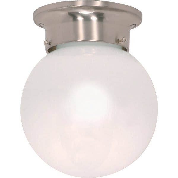 Satco 1-Light Incandescent Flush Mount Light (Nickel)