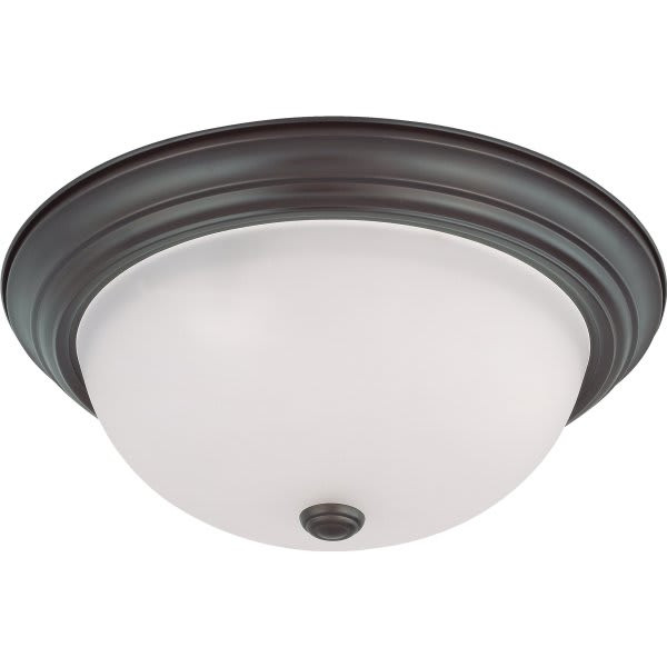 Satco 15 In. 3-Light Incandescent Flush Mount Light