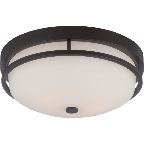 Satco Neval 2-Light Incandescent Flush Mount Light