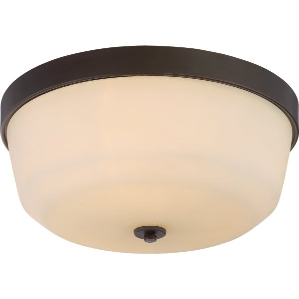 Satco Laguna 3-Light Incandescent Flush Mount Light (Forest Bronze)
