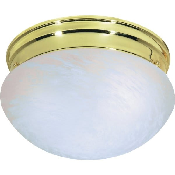 Satco Polished Brass Two-Light Mushroom Flush Mount