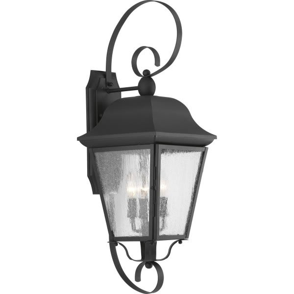 Progress Lighting Led Kiawah Black Three-Light Large Wall-Lantern
