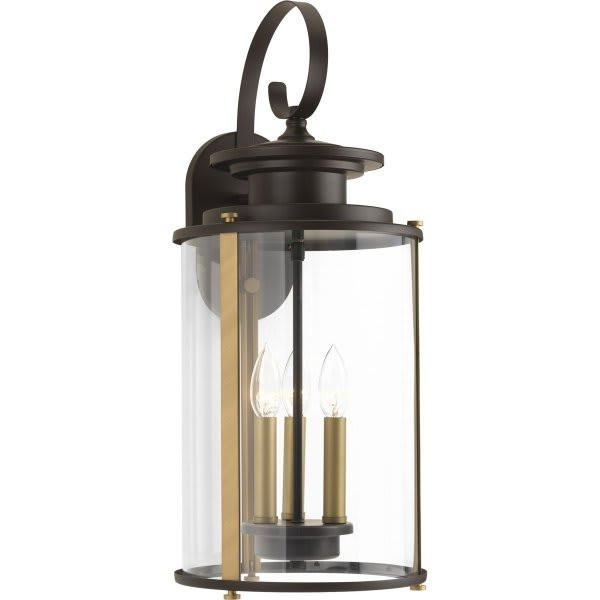 Progress Lighting Led Squire Antique Bronze Three-Light Large Wall Lantern