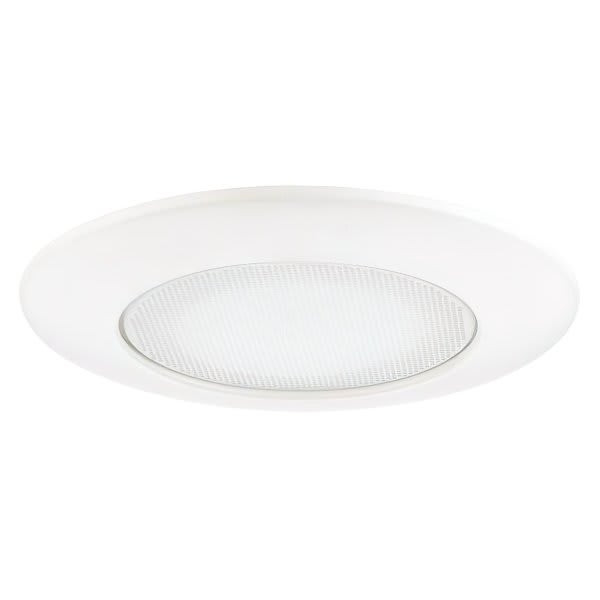 Generation Lighting Traditional White Recessed 6" Flat Glass Shower Trim, 8" X 4"