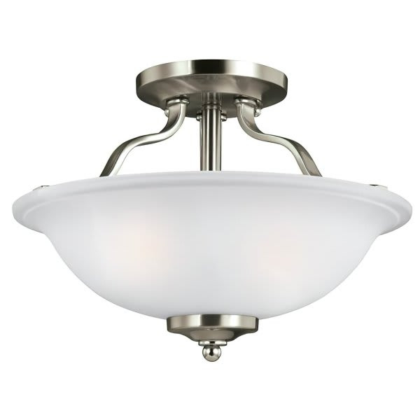 Generation Lighting Traditional Brushed Nickel Emmons Two Light Semi-Flush Mount
