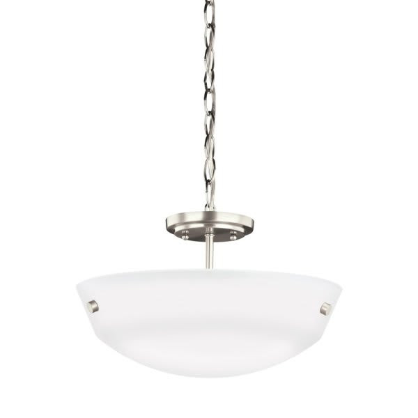 Generation Lighting LED Brushed Nickel Kerrville Two Light Semi-Flush Convertible Pendant
