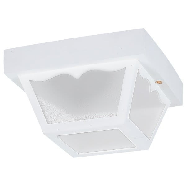 Generation Lighting One Light Outdoor Ceiling Flush Mount In White Finish