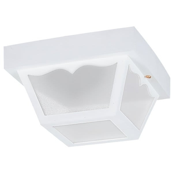 Generation Lighting Led One Light Outdoor Ceiling Flush Mount In White Finish
