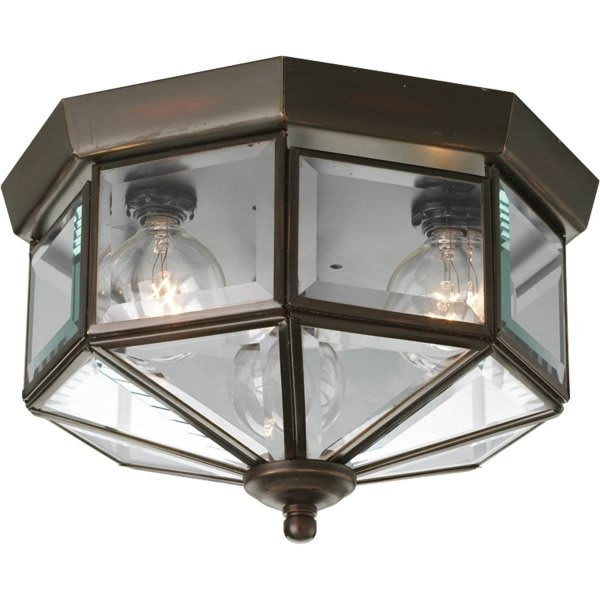 Progress Lighting 9.7 In. 3-Light Incandescent Flush Mount Light (Antique Bronze)