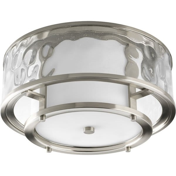 Progress Lighting 15 In. 2-Light Incandescent Flush Mount Light (Brushed Nickel)