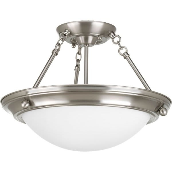 Progress Lighting 15 In. 2-Light Fluorescent Flush Mount Light (Nickel)