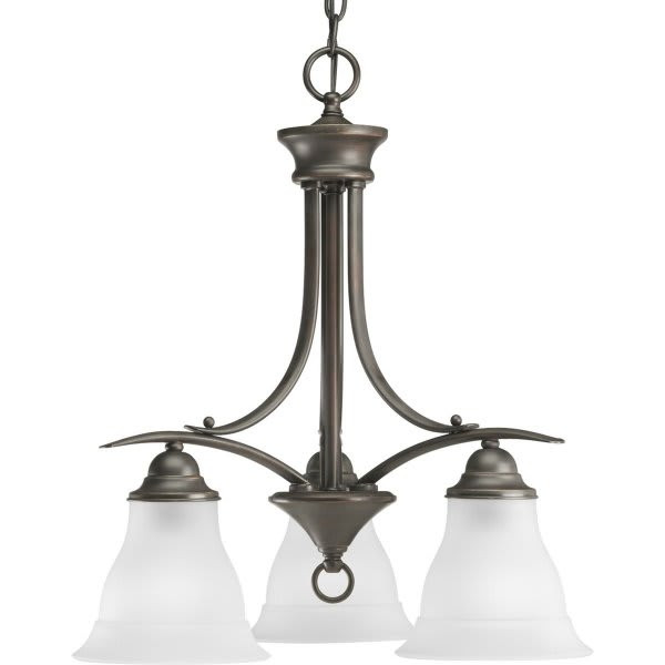 Progress Lighting Trinity 20 In. 3-Light Indoor Chandelier (Glass) (Antique Bronze)