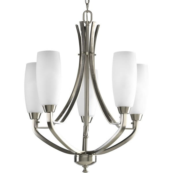 Progress Lighting Wisten 5-Light Ceiling Indoor Chandelier (Glass) (B. Nickel)