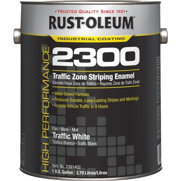 Rust-Oleum 1 Gal High Performance 2300 System Traffic Zone Striping Paint Flat White 2pk
