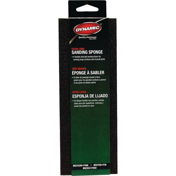 Dynamic Ag692622 Medium/Fine Extra Long 4-Sided Sanding Sponge, Package Of 12