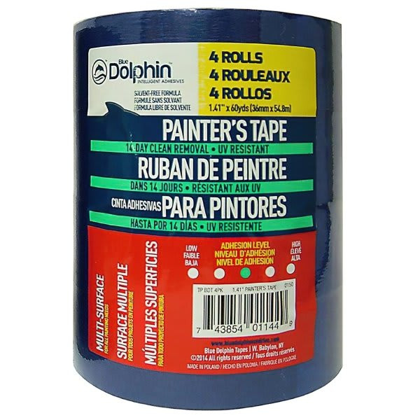 Blue Dolphin Blue Painter'S Tape 1.41" X 60 Yds. Case Of 32