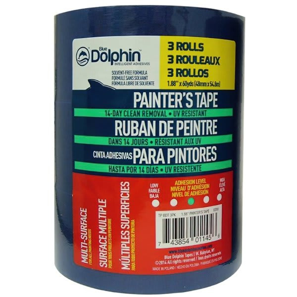 Blue Dolphin Blue Painter'S Tape 1.88" X 60 Yds. Case Of 24