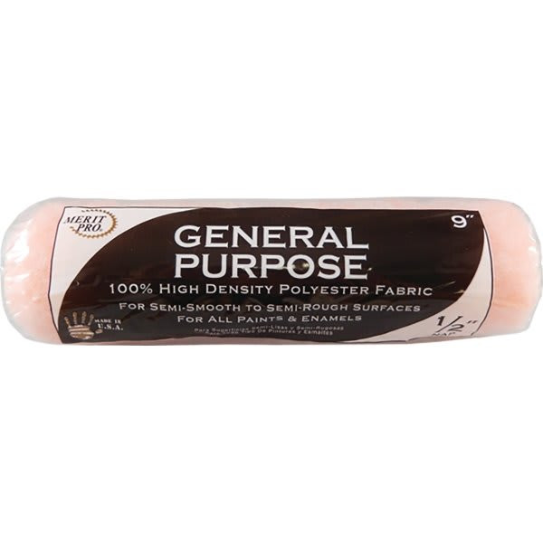 Merit Pro 00091 9" General Purpose 1/2" Nap Roller Cover, Case Of 12
