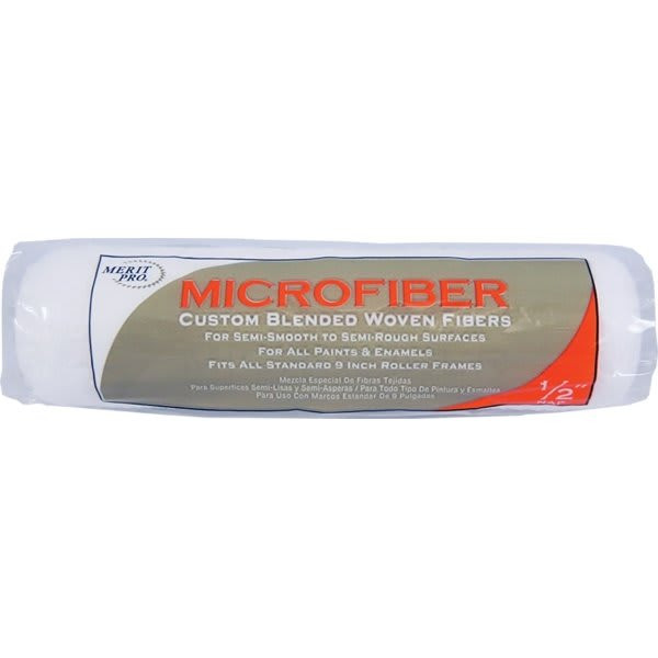 Merit Pro 00429 9" Microfiber 1/2" Nap Roller Cover, Case Of 12