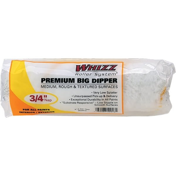 Whizz 52918 9" Premium Gold Stripe 3/4" Nap Cage Frame Roller Cover, Case Of 10