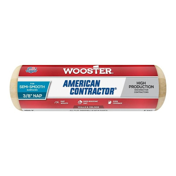 Wooster 9" American Contractor 3/8" Nap Roller Cover Side Stack