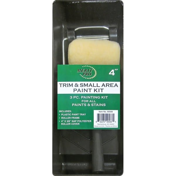 Merit Pro 00588 4" Trim And Small Area Paint Kit, Case Of 6 Kits