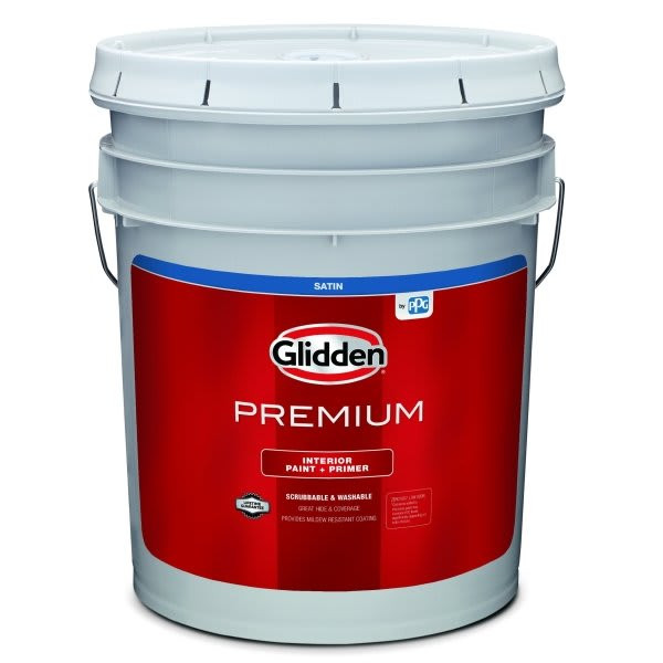 Glidden Premium Interior Latex Satin Paint Pure White /B1 5g