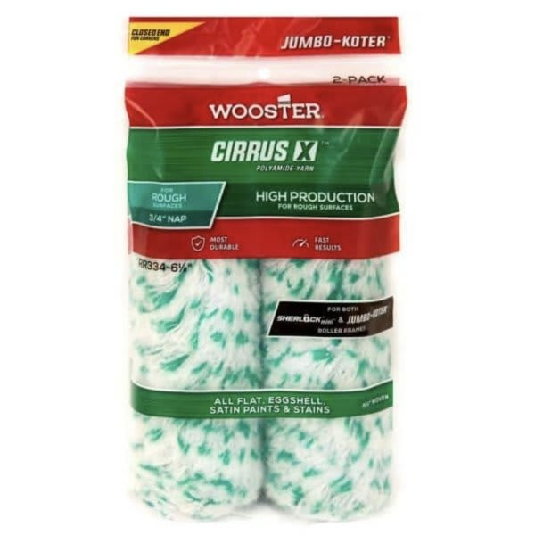 Wooster 6 1/2" X 3/4" Cirrus X Mini Polyamide Hd Woven Roller, Package Of 2