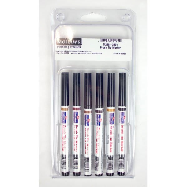 Mohawk Finishing Products Brush Tip Graining Marker, Assortment 2, Package Of 6