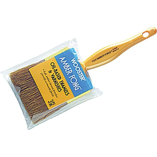 Wooster 1123 1" Amber Fong Brown China Bristle Brush, Package Of 12