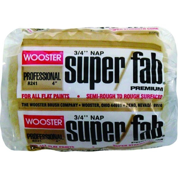 Wooster R241 4" Super/Fab 3/4" Nap Roller Cover, Package Of 12