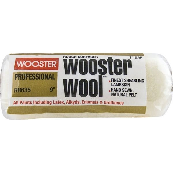 Wooster Rr635 9" Wooster Wool 1" Nap Roller Cover, Package Of 12