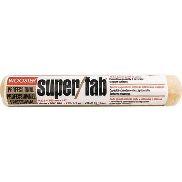 Wooster R239 14" Super/Fab 3/8" Nap Roller Cover, Package Of 6